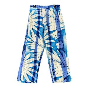 Jams World Veranda Pants Women L Vintage 90s‎ Tropical Pull On Rayon USA Made